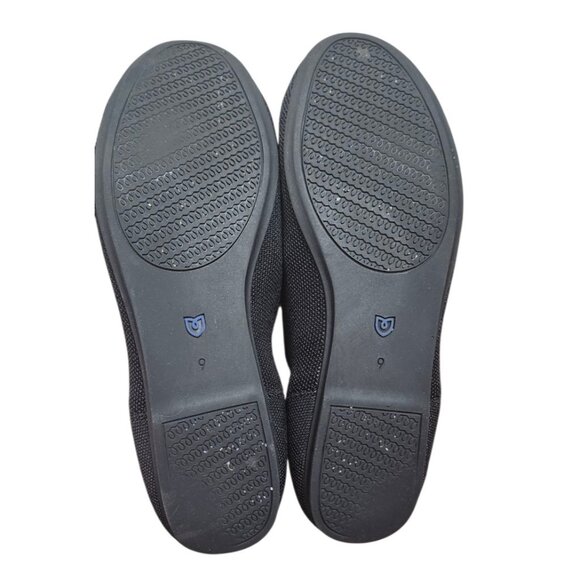 Rothy’s The Flat Black Blue Trim Women’s Size W9EU 40 Washable Knit Ballet Shoes - Picture 11 of 12